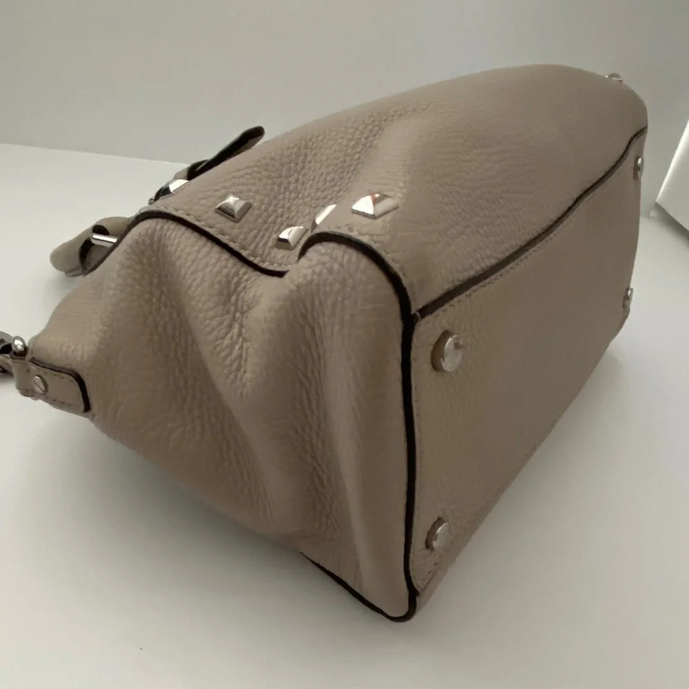 Michael Kors Pebble Leather Studded Satchel Crossbody